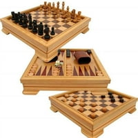 Deluxe 7-in - igra set šahovska backgammon - smeđa
