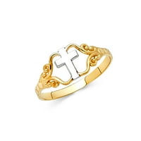 Dragulji LU 14K bijelo i žuto zlato dva tonska prstena veličine 8