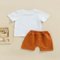 Majica i kratke majice za bebe postavili su modno slovo kratkih rukava kratkih rukava i kratke hlače