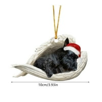 Heiheiup New Sleence Angel Dog Božićne zabave Privjesak Crtani Chinjoid Tree Privjesak Božićni ukras