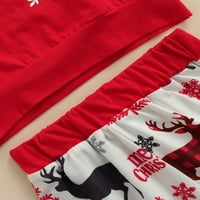 Qiylii Baby Christmas Set odjeće, jeleni vrhovi za ispis + elastične pantalone za struku