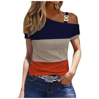 Žene Ležerne prilike ljeto kratkih rukava jedno rame Ispis modnih vrhova T-majice Tee