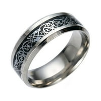 Wozhidaoke prstenovi za žene titanijum čelični zmajski prsten sa srebrnim zlatnim zmajem od nehrđajućeg