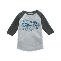 Custom Party Shop Baby's Happy Hanukkah Raglan Grey