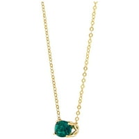 Ženska ogrlica sa ovalnom smaragdnom privjeskom od oval smaragdom u zlatu od 10kt, 17
