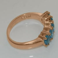 Britanci napravili 18k ružičasto zlato prirodno plavo Topaz ženski vječni prsten - Opcije veličine -