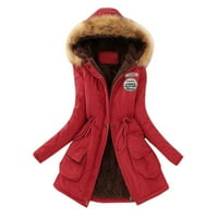 Leesechin ženski vrhovi dugih rukava nanosi zimski jakna s kapuljačom s kapuljačom tanke zimske obloge