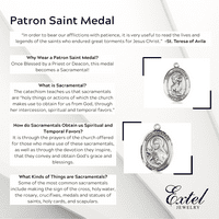 Extel Medium Sterling Silver St. Sebastian Golf medalja Privjesak ogrlica šarm za golfer