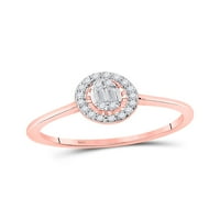Jewels 14kt Rose Gold Womens Okrugli dijamant Modni klaster Ovalni prsten CTTW