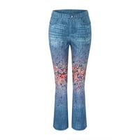 Tobchonp New Fashion Streetwear Etničko stil cvjetne print casual pantalone za žene Elastični struk
