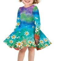 Binienty Kid Girl Haljine za povratak u školu Daisy Slikarska haljina za rođendan Princess Haljina Djevojke Dance Haljina Večernja haljina za mlade Darove za 5-6y