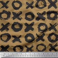 Soimoi smeđa pamučna volana tkanina kruga i križa geometrijska tiskana tkanina sa širokim dvorištem
