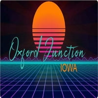 Oxford Junction Iowa Vinil Decal Stiker Retro Neon Dizajn