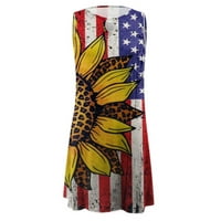 Halter haljine za žene Ljeto Žene Ležerne prilike za neovisnost Američka zastava Spremnik za ispis Top