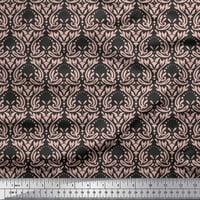 Soimoi siva Rayon tkanina Palmette Damask Ispis tkanina od dvorišta široko