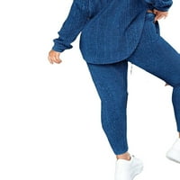 Ženska casual obična kapuljača plave plus size ko-reds 4xl