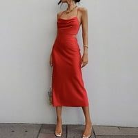 Modni ženski ljetni casual Solid V-izrez Camis bez rukava dugi haljina za odmor