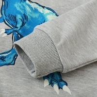 Phenas Boys fosfor dinosaurus morski psi uzorci T majice Jesen Zimske pamučne majice s dugim rukavima