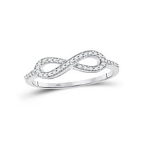 10kt bijelo zlato Ženo okruglo Diamond Infinity Ring CTTW