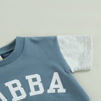 Ljetne odjeće za bebe, kratki rukav kontrastni slovni majica + kratke hlače