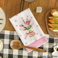 Početna Slatka kuća Love Pink Tulip Majčin dan Kuhinja Ručnici Ručnici za suđe Budite sretni cvjetni