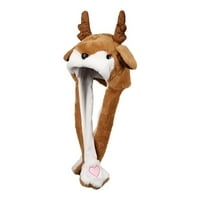Reindeers kapu za uho kretanje skakačkog šešira smiješno plišano svjetlosne kapa za djecu