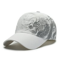 Realyc Sunhade CAP Ultralight Brzo sušenje Kineski stil Zmaj Print Baseball Hat za vanjski