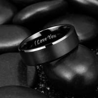 Prsten od nehrđajućeg čelika Crni srebrni mat finiši i polirani ivica