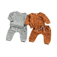 Calsunbaby novorođenčad novorođenčad dugih rukava s dugim rukavima, pulover elastične strugove