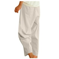 TOQOT široke posteljine za noge za žene- Ležerne prilike visokog struka elastične struke harem hlače