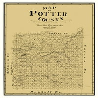 Potter County Texas - Cram - 23. 29. - Mat umjetnički papir