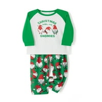 Wybzd Božićna porodica Usklađivanje pidžama Set Santa Claus Xmas Tree Ispiši crtane hlače za odrasle,