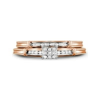 Jewels 10kt Rose Gold Womens Okrugli dijamant Bridalni vjenčani prsten za angažman prsten set CTTW