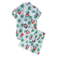 Havajska majica za muškarce za muškarce Ležerne prilike na plaži Cvjetni print Kratki rukav Majica Plaža