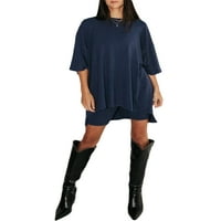 Codeop Ženska odjeća Set Solid Boolos Rukav Slobodne vrpce i elastične mršave kratke hlače
