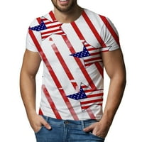 Luiyenes Patriotske majice za žene plus labavu američku zastavu Klasična fit polo majica