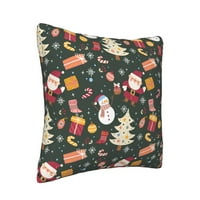 Kvadratni jastuk za bacanje sa jezgrom, zabavnim božićnim rukama za snjegovića za snijeg za kauč na razvlačenje, 20 x20