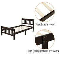Twin krevet okvir panela na ploči sa drvenim platformama za drvene madrac madrac fondacijski san sa sjedištem s uzglavljenim pločama za djecu, tinejdžeri