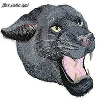 Crna panther glava portret vezeno željezo na šivaju zakrpu [6.27 4. 8 ]