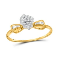 Jewels 10kt žuti zlatni ženski okrugli prong-set dijamant ovalni klaster baguette prsten cttw