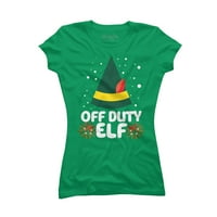Off Duty Elf Božićni juniors Red Graphic Tee - Dizajn ljudi XL