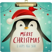 Slatka božićna pingvinbird međuspremnik od drveta zagrevanje drveta odbor i povlačenje za standardno
