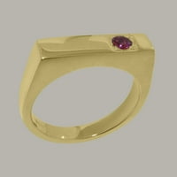 Britanci napravili spektakularni 14K žuti zlatni prirodni ružičasti turmalinski mens bend prsten - Opcije