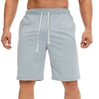Hesxuno muškarci casual čvrsti džep elastični struk ravne poluvremene hlače za sportske hlače