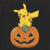 Muški pokemon Halloween Jack-o'-later pikachu dugih rukava s dugim rukavima crna
