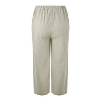 FVWitlyh pantalone za ženske casual pantalone sa džepovima Široke ravne cvjetnice labave pamučne ljetne