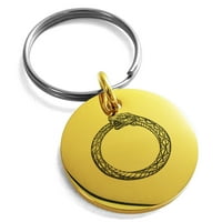 Grčka mitologija od nehrđajućeg čelika Ouroboros ugravirani mali medaljon krug šarm privjesak za ključeve