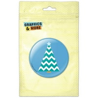 Božićno drvce Chevrons Blue Pinback gumb Pin značka