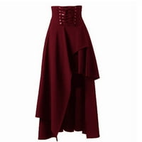 Naughtyhood Gothic suknje za žene, vintage čipke asimetrične visoko -ske suknje, noći za halloween party