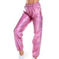Ženski modni klub sjajne kauzalne hlače Sportske hlače Olovke hlače